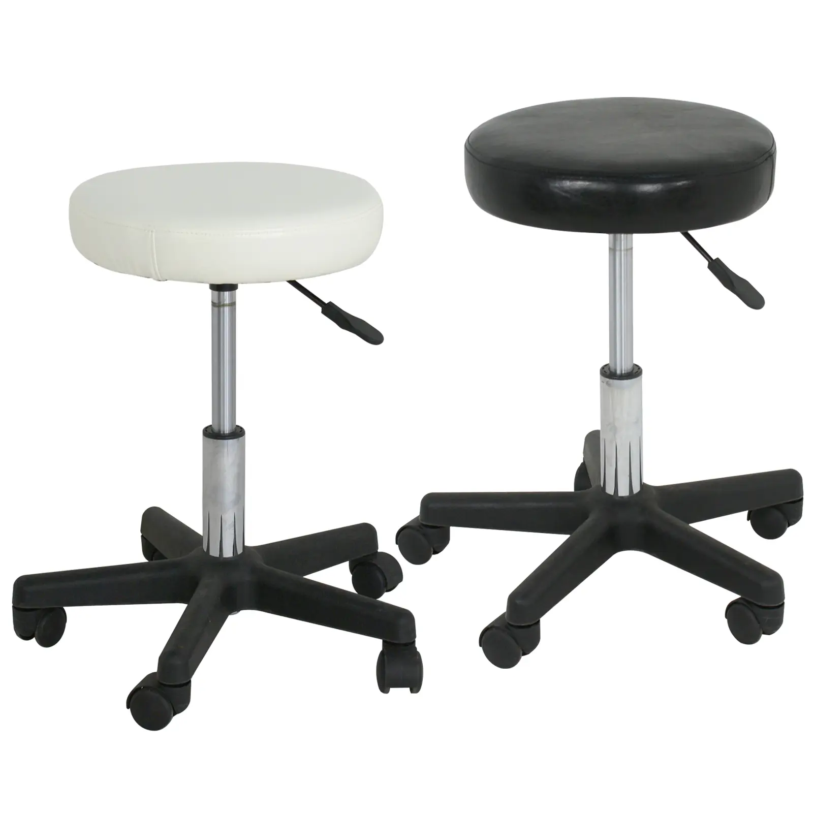 Segawe Backless Salon Bar Stool - PU Leather Upholstered, Adjustable Swivel, Rolling Reception Chair, Spin Chair, 5-Star Base, 250lbs Load Capacity, Height-Adjustable Seat, Adjustable Swivel Stools, Rolling Reception Chairs