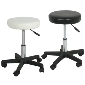 Segawe Backless Salon Bar Stools Rolling Chairs PU Leather 250lb Capacity