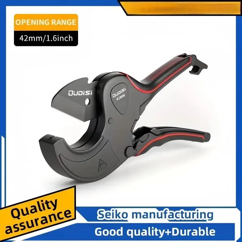 Heavy-Duty Ratchet Pipe Cutter 32mm-75mm, Adjustable for PVC PU PP Pe, Aluminum Body, Ideal for Hvac, Plumbing, and DIY Projects