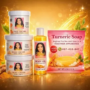Miracle 5-Piece Turmeric Set - Face Cream, 2 Body Creams, Body Oil, Bar Soap for Skin Brightening & Healthier Appearance
