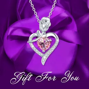 Stylish European Women’s Rose-Heart Diamond Pendant – Mother’s Day Must-Have With Big Savings!