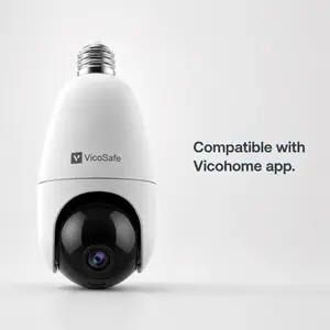 VicoSafe Light Bulb WiFi Camera - 2K HD 360° Security Camera with Night Vision, Motion Detection & Vicohome App Support