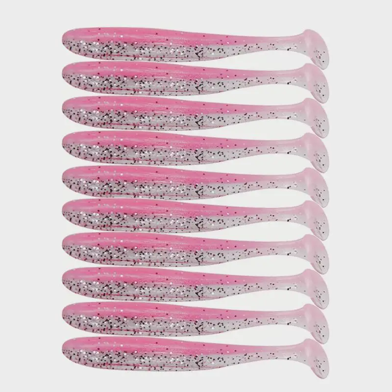10pcs Glitter Fishing Lure with Hidden Hook, Two-tone Soft Bait for Trout Redfish, Fishing Supplies
