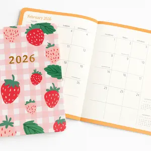 2026 Strawberry Monthly Planner – 17-Month Layout