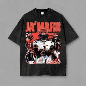 Ja'marr Chase Shirt, Cincinnati Vintage Retro Football T-Shirt, Ja'marr Graphic Tee, Unisex Sports Tee, Wash T-shirt, Gift for fan, Gift for Him