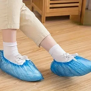 100pcs Disposable Shoe Covers, Thick Indoor Waterproof Anti-Slip Plastic Footwear, Home Use, Household Items, Student Machine Room, Guest Shoes