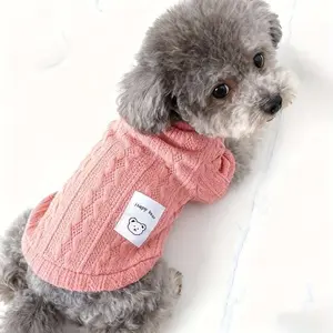 Winter Comfort Cat Dog Knit Sweater, Bear Button Jacquard Pet Sweater, Soft Warm Pullover for Small Medium Dogs Cats, Poodle, Fashionable Pet Clothing, Puppy
