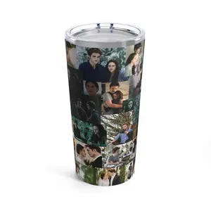 Tumbler 20oz Twilight, Edward, Bella, New Moon, Eclipse, Breaking Dawn, Vampire, With Straw