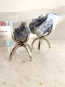 Modern Silver Crystal Stand – Small & Large Display for Rocks and Spheres