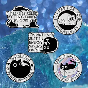 5PCS cute black cat pins, metal badges, clothing accessories, suitable for daily wear by men and women. Exquisite gifts are suitable for giving to family and friends as gifts