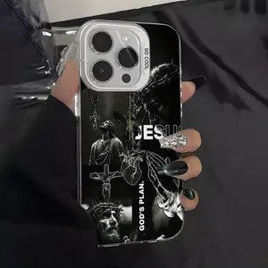 Jesus Pattern Case for iPhone 17 Pro Max 17 Air 16/15/14/13/12/11 Pro Max XR XS E Plus Retro High-end Shockproof Drop Screen Protection Cute Durable PC Smartphone Cover gift for her men's cool gadgets iphone 17 pro max cases girls