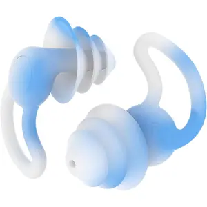 Reusable Swimming Ear Plugs with Nose Clips -2 Pairs Silicone Swimmers Ear Plugs for Adult Water Surfing, Snorkeling, Sleeping and Shower