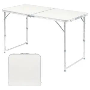 120 x 60 x 70 4Ft Portable Multipurpose Folding Table White