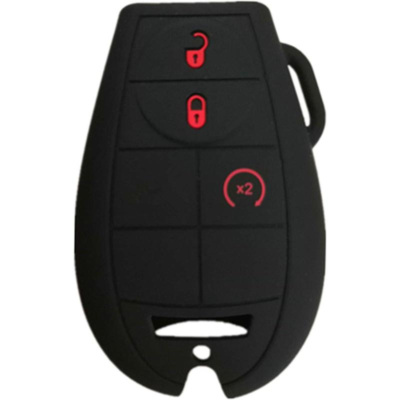 Silicone Key Fob Cover Protector Keyless Entry Case Holder Fit for Chrysler 300 T&C Dodge Challenger Durango Grand Caravan Journey Ram Truck 1500-3500 M3N5WY783X IYZ-C01C GQ4-53T 267F-5WY783X