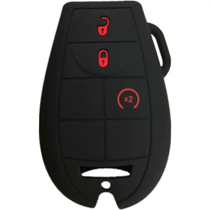 Silicone Key Fob Cover Protector Keyless Entry Case Holder Fit for Chrysler 300 T&C Dodge Challenger Durango Grand Caravan Journey Ram Truck 1500-3500 M3N5WY783X IYZ-C01C GQ4-53T 267F-5WY783X
