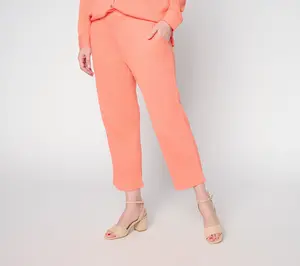 Belle by Kim Gravel Regular Packabelle Solid Cropped Relaxed Pant