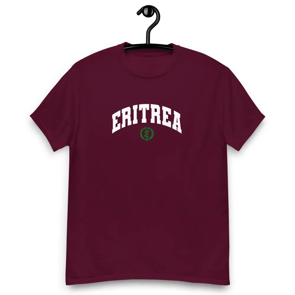 Eritrea Green Olive Wreath Flag Emblem Tee T-Shirt Heritage Culture Emblem Habesha African Pride Tigrinya Shemis Popular Olive Peace Love