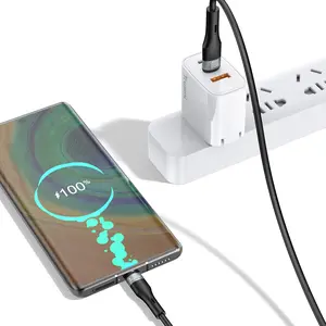 Buy 1 Get 1 Free PD Fast Charging Type-C Cable | LED Digital Display Nylon Braided Charging Cord for iPhone 15 & Android