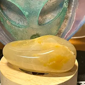 Authentic CampGrounded Healing Stone - Yellow Jade Crystal 3”x1.5”