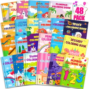 48 Pack Coloring Books for Kids Ages 4-8 , Kids Birthday Party Favors Bulk Goodie Bags Classroom Activity Includes Mermaid Dinosaur Animals, Perfect for Valentines Gift, Easter Basket Stuffers, Halloween and Christmas Gift