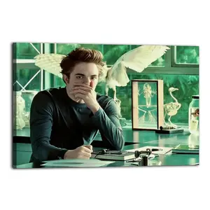 Twilight Saga Canvas Painting Oil Painting Wall Decor Humor Edward Smell Stinky Face Posters for Christmas Bathroom Decor-Funny Movie Bathroom Framed Art The Toilet Poster Canvas Wall Art Prints for Bathroom Decor