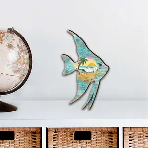 Designocracy 8198537M 12 x 9 in. Fish Coastal Outdoor Decor Large Ornaments