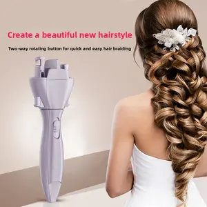 USB Electric Automatic Hair Braiding Tool, DIY Quick Braider Hairstyle Machine for Twisted Braids & Easy Updos