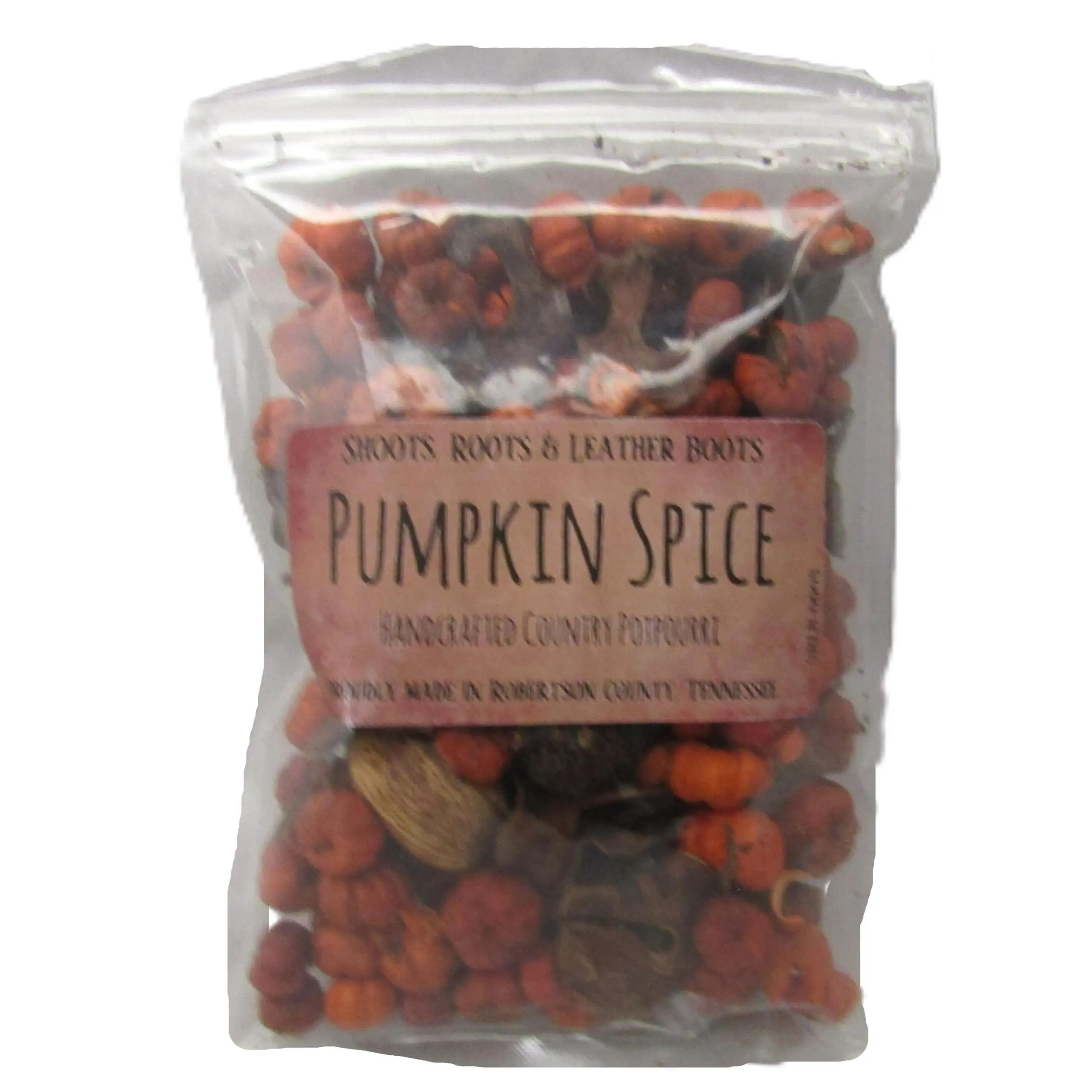 Shoots, Roots & Leather Boots Pumpkin Spice Potpourri Bowl Filler – 2 Cup Bag – Rustic Botanical Blend with Orange Putka Pods & Fall Accents – Handmade in Tennessee