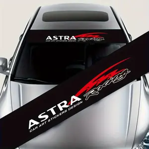 1PC Disposable Front Windshield Sticker, Rectangular Privacy Window Decal, Car Art & Decoration, Racing Style Design, Easy Install for All Vehicles