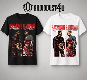 AudioDust4U 2026 Raymond & Brown Tour V3 Men's Short-Sleeve T-Shirt - Duo Concert Merch, Urban Hip Hop Soul Streetwear, Gift for Breezy Fans