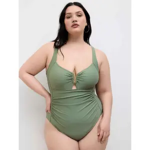 Cider Shaping Ruched V Wired One Piece Swimsuit Curve & Plus