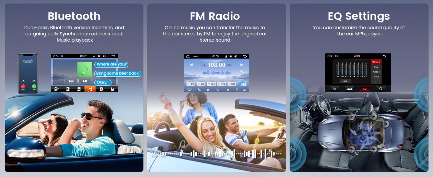 Double Din Car Radio Stereo, 7 inch Touch Screen Radio for Car Stereo Receivers, 2 Din Bluetooth Radio, Backup Camera, SWC, Mirror Link, Support FM/EQ/AUX, Type-C & USB Charging