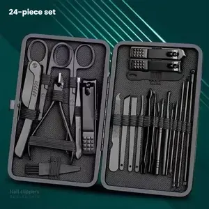 Stainless Steel Nail Clipper Set - 24-Piece Set of Nail Scissors, Manicure Tools, Ear Pick, Pedicure Tools, Nail Clippers Set