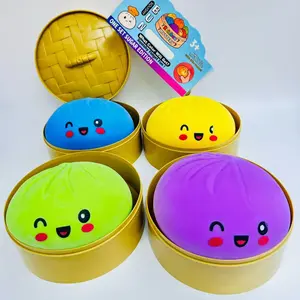 Extra-large simulated bun stress-relief toy, colorful expression bun, slow-rebound stress-relief dough ball