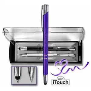 G T Luscombe  Gift Set-Adoration Pen & Pencil - Black & Silver