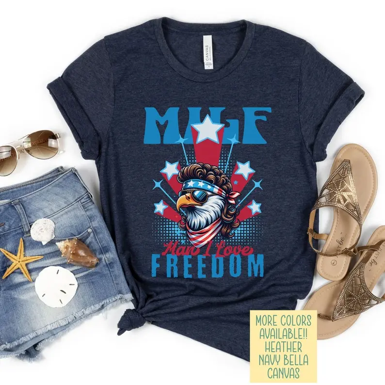 Man I Love Freedom T Shirt, Fourth of July Tee Shirt, Funny Eagle with Mullet t-shirt, Independence Day Shirt, Fireworks and Freedom Hoodie, T-shirt and sweater