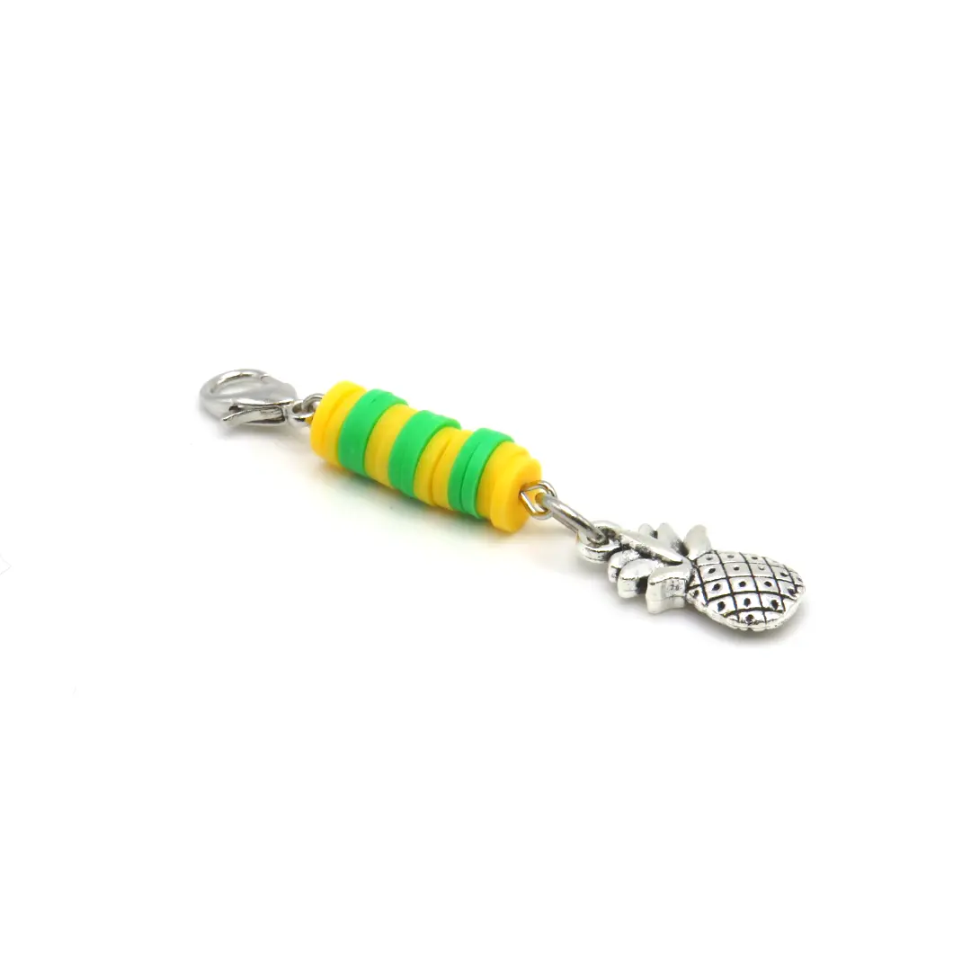 Pineapple Charm Purse Charm Bag Charm Zipper Pull Handmade Pineapple Jewelry