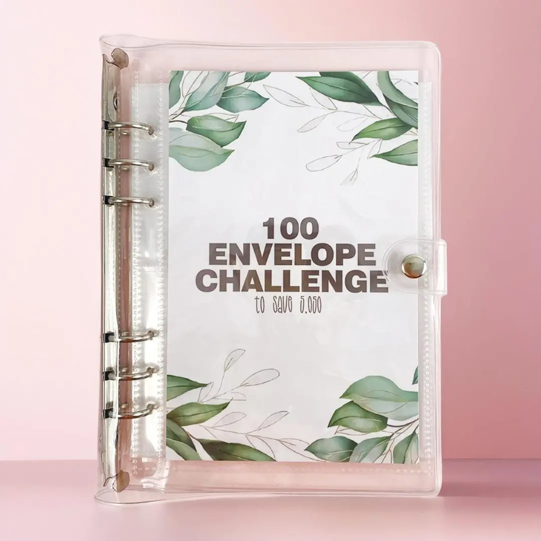 A5 Envelope Money Saving Challenge Binder, 1 Count Spiral Bound Planner Money Saving Binder with Laminated $5050 Tracker, Monthly Budget Planner, Savings Tracker Organizer, Office Stationery & Supplies, Savings Challenge Planner, Budget Financial Planner