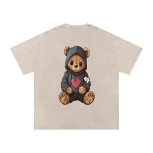 StitchHeart Brick Oversized Vintage-Wash Tee - Unisex Fit, 100% Heavyweight Cotton, DTG Print, Detailed Distressing, Stitched Heart Design, Emotional Streetwear