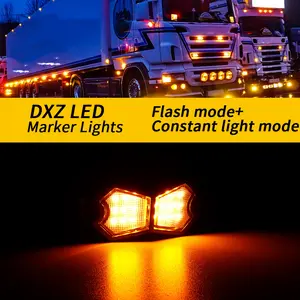 210° LED Rock Light, 24 SMD Wide Angle, IP67 Waterproof, 4m Cable, Flashing & Steady Modes, 6000K Side Marker Light for Truck SUV Trailer UTV (Yellow)