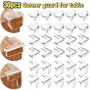 30pcs Corner Protectors for Tables, Safety Edge Guards, Soft and Transparent, Suitable for Bed Corners, Cabinet Corners, Table Corners, Coffee Table Sharp Corner Protection, Available in Three Styles