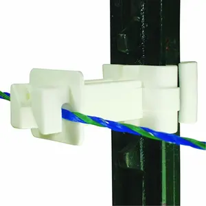 212 MAIN Field Guardian T Post 3 in. Extension Insulator - Polywire & Wire Compatible, White, Front Mount, Strong Hold, Wire Support, Secure Fit