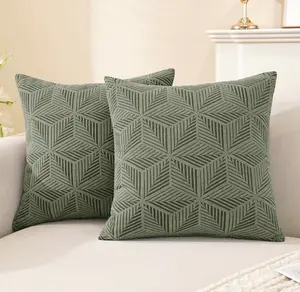 Decorative Throw Pillow Covers 16x16 Inch Set of 2,Pillow Covers for Couch Square Pillow Covers Home Decor Living Room Bed,Army Green