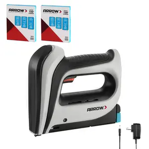 Arrow Cordless Staple Gun Kit, Electric Stapler with 3750 Pieces T50 1/4", 3/8", 1/2" Staples, for Upholstery Professional and DIY Projects, T50DCD