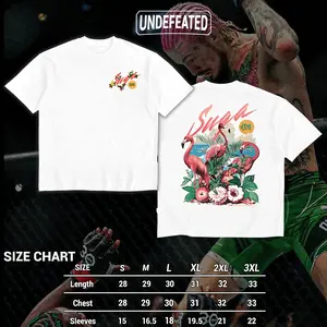 UNDEFEATED CLUB Suga Era Resort Bone Heavy Cotton T-shirt Triple G Boxing Fight Night Shirt Fan Apparel Menswear Direct-to-garment Breathable Printing.