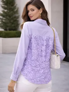 Women Long Sleeve Purple Shirt