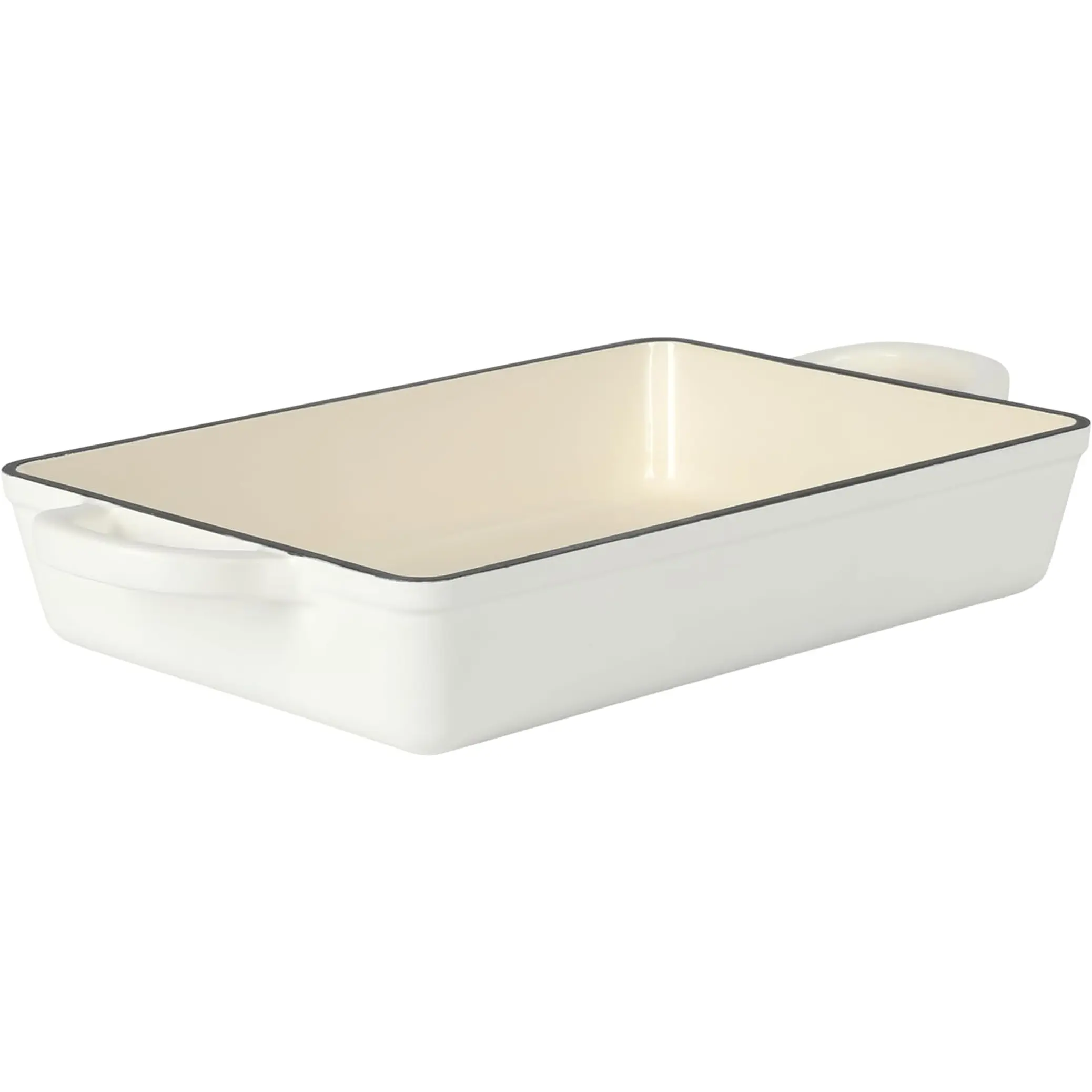 Crock-Pot Artisan 13" Enameled Cast Iron Lasagna Pan, Matte Linen White Crock-Pot