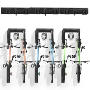 VEVOR Bike Storage Rack, 4 Bike Racks and 2 Helmets Hooks, Wall Mount Bike Storage Hanger, Home Garage Organizer, Customizable for Various Bike Sizes, Adjustable Holder, Holds Up to 200 lbs, 32 - inchVEVOR Super Brand Day