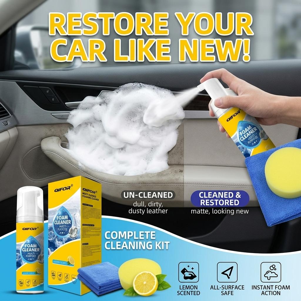 The Ultimate 4-in-1 Cleaning Powerhouse!  QIFOR Multi-Enzyme Foam Spray – The Only Cleaner You Need for Cars, Kitchens, Bathrooms, and Sofas. Fast-Acting, Non-Toxic, 2026’s #1 Viral Deep Cleaning Essential., Fast-Action, Multi-Surface #SummerVibes,summerv