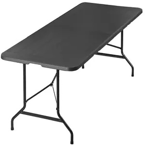 Segawe 6ft Metal Frame HDPE Folding Portable Camping Table, Black Segawe 6ft Metal Frame HDPE Folding Portable Camping Table, Black